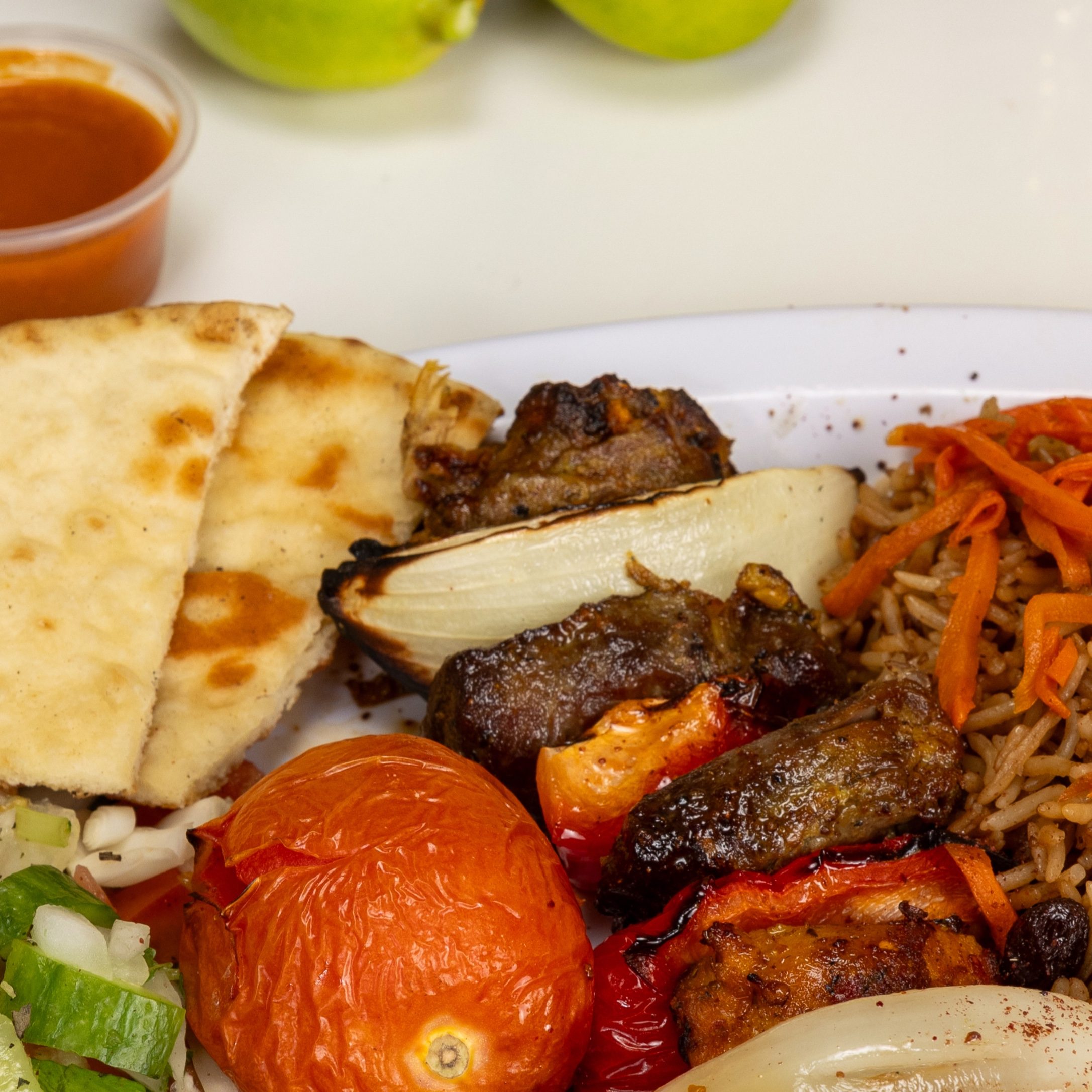 Lamb Kabob Plate.