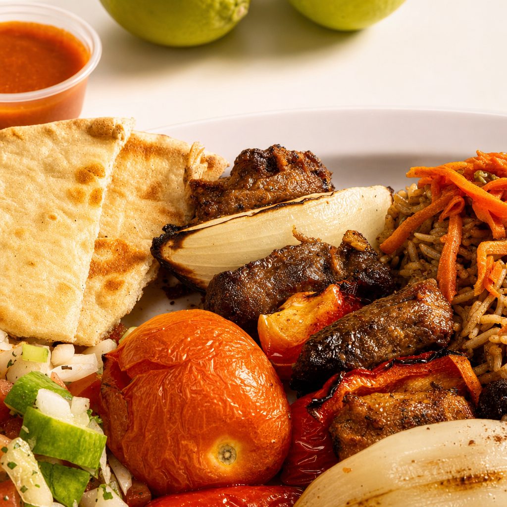 Lamb Kabob Plate.